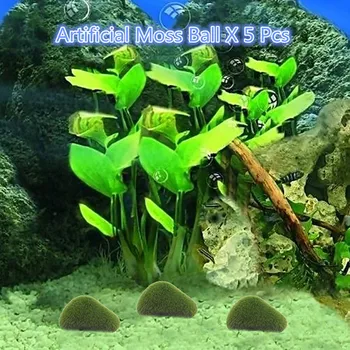 5 KS/Veľa Akváriu Dekorácie Peny Green Moss Loptu Marimo Akvárium Rybník Kameňov, Rastlín, Podmorské akvárium Ornament Akvaryum