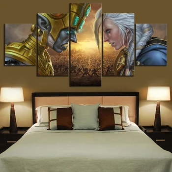 5 Kus Fan Art HD Nástenné Maľby World of Warcraft Video Hry, Plagát Plátne Obrazy pre Home Decor