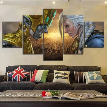 5 Kus Fan Art HD Nástenné Maľby World of Warcraft Video Hry, Plagát Plátne Obrazy pre Home Decor