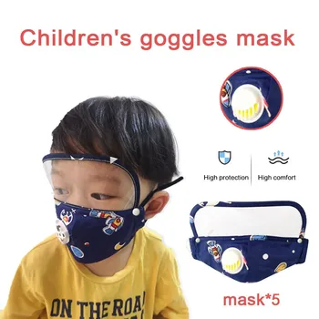 5 PC Detí Čistej Bavlny Umývateľný Dýchanie Ochranu Tváre