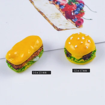 5 ks Miniatúrne Živice Falošné Potravín Príslušenstva Kuchyne, Obývacej Izby Micro Krajiny Živice Potravín Hrať Simulácia Burger Rozsahu Hamburger