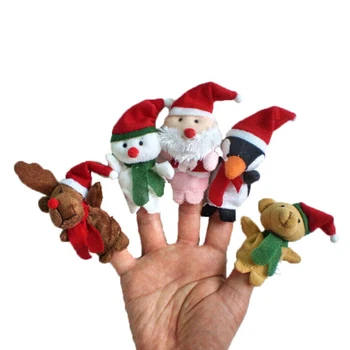 5 ks/set Vianočných Santa Claus Priateľmi Prst Plyšové Hračky Dieťa Dieťa Prospech Bábiky, Chlapci Dievčatá Prsta Bábky