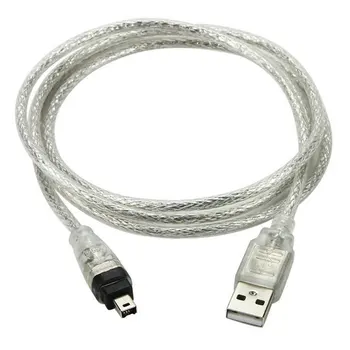 5 ks/veľa USB Male Firewire IEEE 1394 4 Pin Samec iLink Adaptér Kábel, Kábel 3 ft 100 cm pre SONY DCR-TRV75E DV