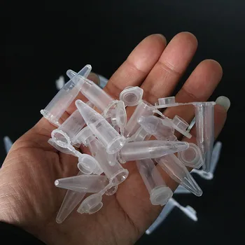50 Kusov 0,5 Ml Laboratórne Transparentné Micro Plastové Odstredivky Rúry s drážkou Veko Nádoby Viečka na Laboratórne Vzorky