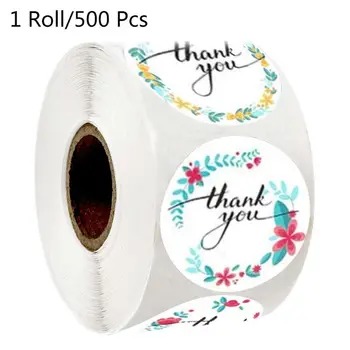 500pcs/roll 4 Štýly Kvetinový Ďakujem Nálepky Tesnenie Označenie pre Malý Obchod Svadobné 27RE