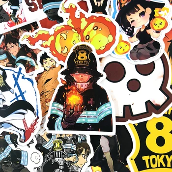 50Pcs/Set Fire Force Nálepky Japonské Anime Samolepky Pre Obtlačok Na Gitaru Kufor, Notebook, Telefón, Chladnička Motocykel