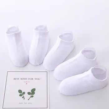 50pairls/veľa Chlapcov, Dievčatá Čisto Biele Ponožky Bavlny, Mäkké Ponožky Baby Voľné Pohodlné Ponožky