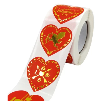 50pcs 3.8 cm Zlaté Láska Červené Nálepky Happy Valentine ' s Day Dekorácie Darček Štítok Nálepky na kancelárske potreby