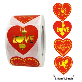 50pcs 3.8 cm Zlaté Láska Červené Nálepky Happy Valentine ' s Day Dekorácie Darček Štítok Nálepky na kancelárske potreby