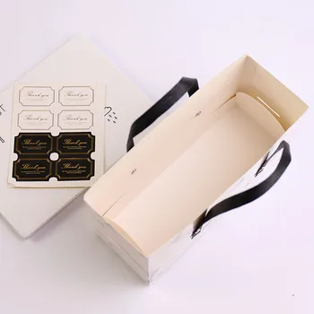 50pcs Elegantné Mramor Dizajn Tortu Roll Box s Rukoväťou Swiss Roll Obaly Pekáreň Box 25*9.3*8.9 cm wen6611