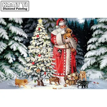 5D DIY Diamond Maľovanie Cartoon Plný Vrták Príslušenstvo Mozaiky Vianočné Santa Obraz Drahokamu Výzdoba Domov LK1