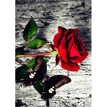 5D Drahokamu Maľovanie red rose DIY diamond Maľovanie Cross Stitch Súpravy kvety diamond Výšivky Mozaika Domova