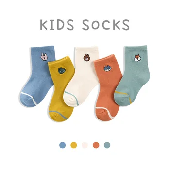 5pairs/ pack Jeseň Zima Baby Chlapci Ponožky bavlna Módne batoľa Detský pruhované Ponožky pre dievča Batoľa dievča dlhé Ponožky prúžok C1011