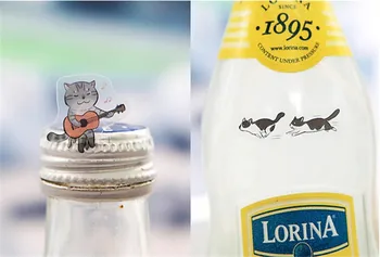 6 Ks/Pack Kórejský Transparentné Pvc Samolepky Cute Cat Denník Fotoalbum Cartoon Zvieratá Darčeky Veľkoobchod