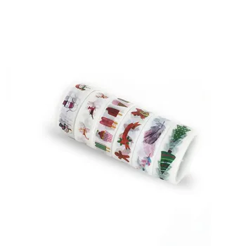 6 pc/Veľa 6 vzory na výber 15 mm *10 m Pásky Vianoce a kvety/jeleň Tlač DIY Sticky Deco Maskovanie Japonský Washi Pásky Pap