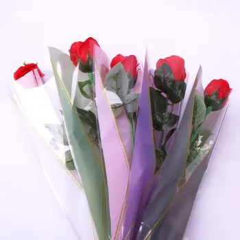 6color 50pcs/veľa Vysoký Stupeň Rose Jednu Pobočku Kvety, Darčekový Baliaci Papier Kvetinový Obalových Materiálov