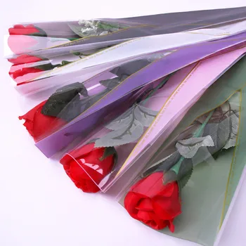 6color 50pcs/veľa Vysoký Stupeň Rose Jednu Pobočku Kvety, Darčekový Baliaci Papier Kvetinový Obalových Materiálov