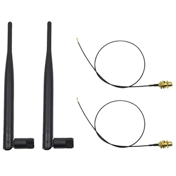 6dBi Dual Band M. 2 IPEX MHF4 U. fl Kábel na RP-SMA Anténu Wifi, Set pre Intel AC 9260 9560 8265 8260 7265 7260 NGFF M. 2 Karty