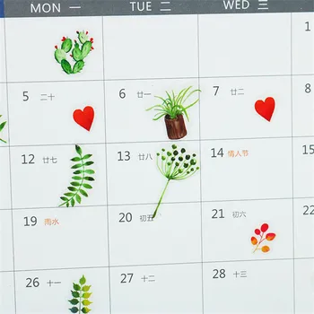 6pcs Kaktus Zelená Rastlina, Kvety DIY Dekorácie Formy Nálepka Pre Zápisník Telefón Prípade Albumu Nálepky Skrášliť Nástroj C110