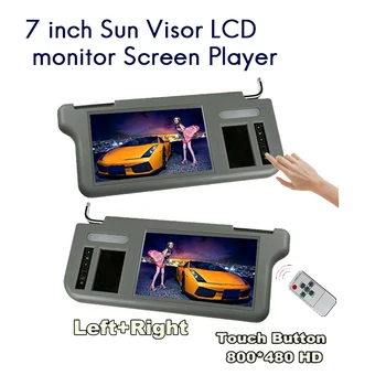 7 Palcový Auto Sunvisor Interiéru Spätné Zrkadlo Sn Lcd Monitor DVD/VCD/GPS/TV Hráč Zadný Fotoaparát (Ľavé+Pravé)Slnečná Clona