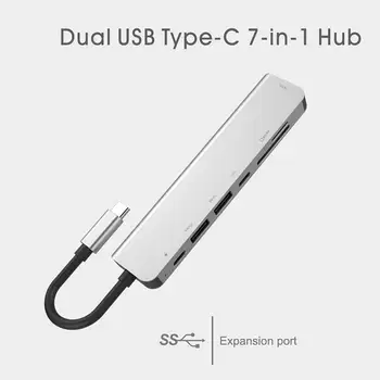 7 V 1 Typ-C Dokovacej Stanice Pd USB Rozbočovač HDMI kompatibilné s počtom atómov Uhlíka Pro Port, Rýchlosť Vysoká Pre Samsung Lenovo Dock Notebooku Macbook