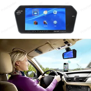 7-palcový TFT LCD, HD Auto Zrkadlo Monitor Spätné Displeji sa za Parkovanie Zadnej strane parkovacia Kamera auto monitor Dotykový displej MP5 Prehrávač