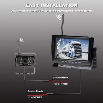 7 palcový bezdrôtovú automobilovú obrazovky monitora zadnej strane Vozidla sleduje otáčanie obrazovky fotoaparátu na auto monitor pre auto Truck RV