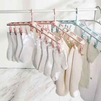 8 Klipy Skladacia Oblečenie Vešiak Pre Domácnosť Deti Pranie Bielizne Stojan Na Prádlo A Ponožky Cestovné Prenosné