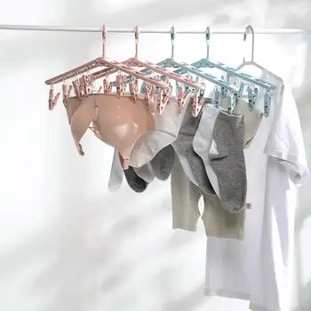 8 Klipy Skladacia Oblečenie Vešiak Pre Domácnosť Deti Pranie Bielizne Stojan Na Prádlo A Ponožky Cestovné Prenosné