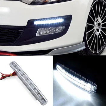 8 LED Auto-styling Denných prevádzkových Svetlo Autá hmla Jazdy, Denné svetlomety Pre Automatické Navigačné Svetlá Biela