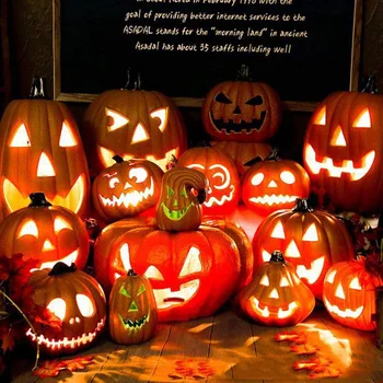 8 palcový Halloween Tekvica LED Nočné Svetlo Zábavné Festival Dar Hovoriť Tekvica Lampáš Scény Rozloženie Home Party Dekorácie