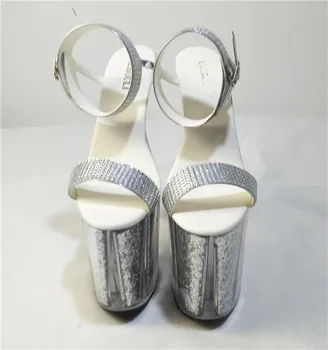 8 palcový vysoké podpätky striebro bling nevesta svadobné topánky na platforme crystal topánky 20 cm Platforma sexy topánky Exotickej Tanečnice topánky