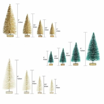 8PCS Malý Vianočný Stromček Nastaviť Simulácia Vianočný Strom Dekorácie Vianočné Strom, Sneh, Mráz Slávnostné Party Dekor Dodávky L