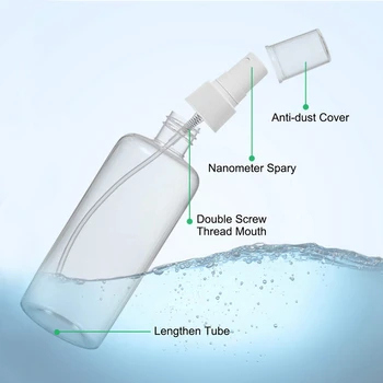 8Pcs Rozprašovačom 100 ml Fľaše Prázdne Fľaše Mini Travel Veľkosť Spreji Naplniteľné Kontajner Jasné Hmly Fľaše