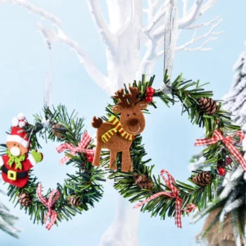 8Pcs Vianočné Borovice Vence na Dvere Vianočné Dovolenku Krytý Domova