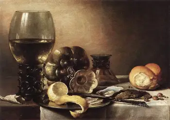 9 Ručne Maľované Umelecké Obrazy od College Učiteľov - zátišie Pieter Claesz klasického skla - olejomaľba na Plátne