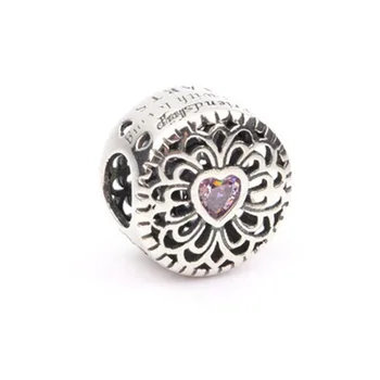 925 Sterling Silver Priateľstvo Počnúc Milujúce Srdcia Korálky Fit Módne Ženy DIY Charms Náramky pre Šperky Robiť