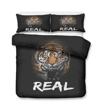 A posteľná bielizeň Nastaviť 3D Vytlačené Perinu Posteľ Nastaviť tiger bytového Textilu pre Dospelých Obliečky s obliečka na Vankúš #LH17