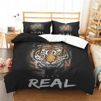 A posteľná bielizeň Nastaviť 3D Vytlačené Perinu Posteľ Nastaviť tiger bytového Textilu pre Dospelých Obliečky s obliečka na Vankúš #LH17