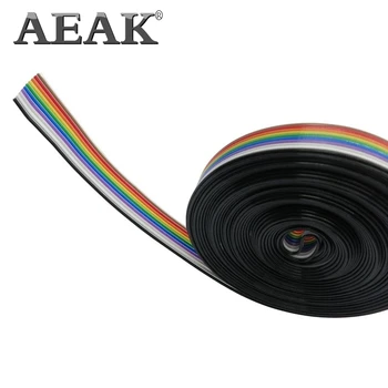 AEAK 1 meter 1.27 mm Rozteč Pitch10 SPÔSOBOM 10P Ploché Farebné Dúhy pás s nástrojmi Kábla Vedenia Drôtu Pre PCB DIY 10 Spôsobom Pin