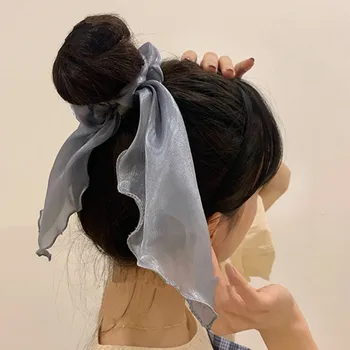 AOMU 2020 Nové Módne Ženy, Dievčatá Bowknot Hodvábne Vlasy Kravatu kórejský Páse s nástrojmi Vlasy Lano Elastické Hlavu Lano Elegantné Vlasové Ozdoby Jar