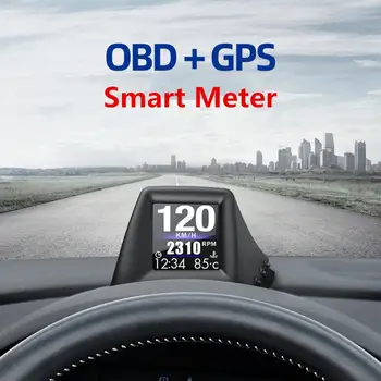 AP-1 Auto HUD Head-Up Display OBD GPS Auto-styling Odolné Praktické Pohodlné Vody, Teplota, Napätie, Rýchlosť, Displej Univerzálny