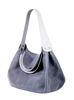 ASKENT сумка стильная натуральная кожа (замша) SS 165 SV-GR серый цвет