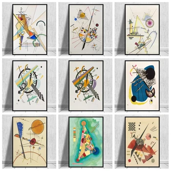 Abstraktné Geometrické umelecké Diela Podľa Wassily Kandinsky Plátno Umenie Obrazy Plagáty a Vytlačí Reprodukcie obrazov na Stenu Domova