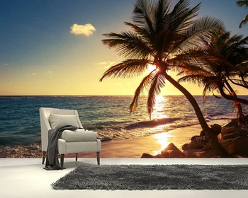 Abstraktných de parede sunrise scenérie tropické pláži na šírku 3d tapeta nástenná maľba,obývacia izba, spálňa stenu papiere domova