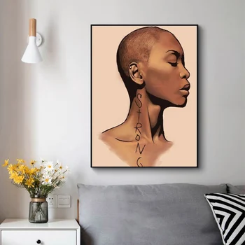 Africká Žena Plátno na Maľovanie na Stenu Umelecké Plátno Plagáty a Vypíše jeho Sexy Holka, Dekoratívne Nástenné Obrazy pre Obývacia Izba Dekor