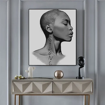 Africká Žena Plátno na Maľovanie na Stenu Umelecké Plátno Plagáty a Vypíše jeho Sexy Holka, Dekoratívne Nástenné Obrazy pre Obývacia Izba Dekor