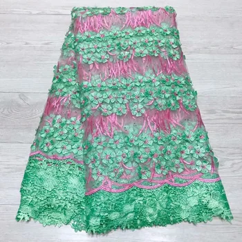 Africké Čipky Textílie 2019 Vysoko Kvalitnej Čipky Červenej Svadobné Čipky Textílie S 3 d kvety výšivky Tylu Oka Textílie, Čipky Nigérijský