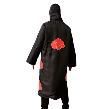 Akatsuki Cosplay Kostým Jednotné Naruto Vysoký Golier Cloud Plášť Čierne Dlhé Šaty, Vrchné Oblečenie Japonský Ninja Halloween Kostýmy