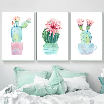 Akvarel Črepníkové Kaktus rastlín 5d Diamond Výšivky plné námestie/kolo vŕtať diy diamond maľovanie cross stitch domova